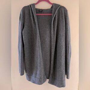 Prive grey cashmere hoodie cardigan